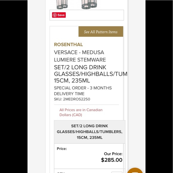 Versace Medusa long drink/highball glasses. - Picture 7 of 7